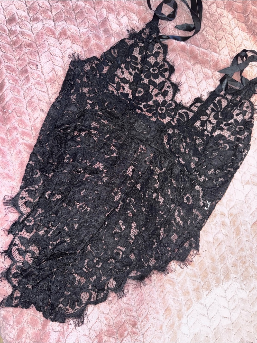 Black Lace Camisole Bodysuit - Women Intimates